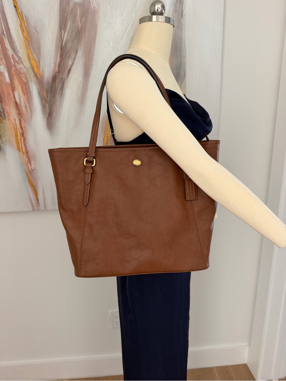 Coach Brown Leather Signature Tote